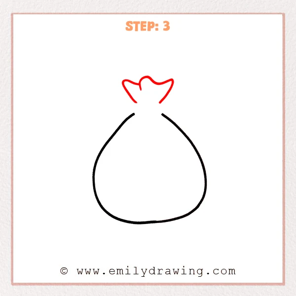 how to draw a money bag - Step 3